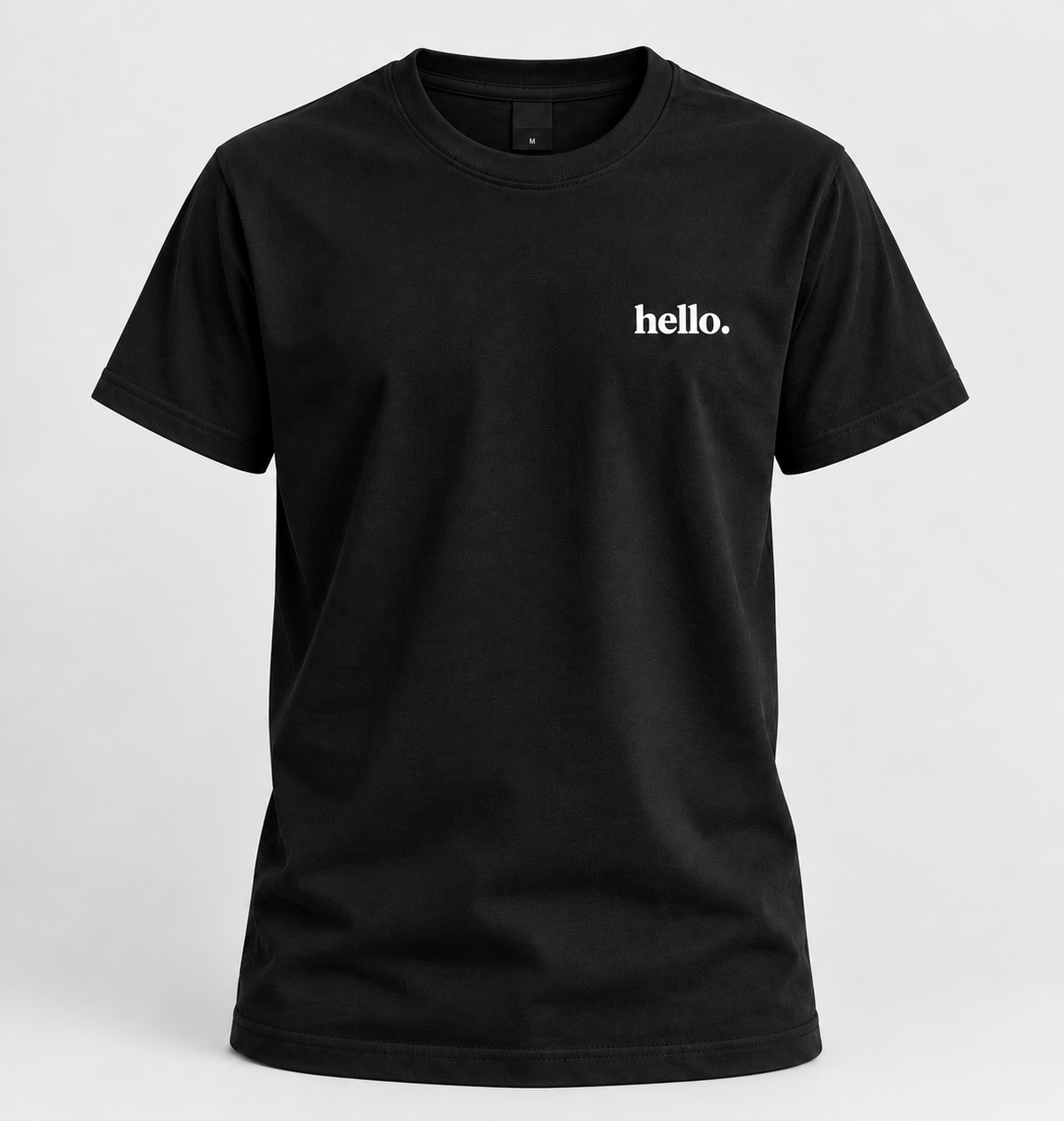 hello. tee: Black/ White