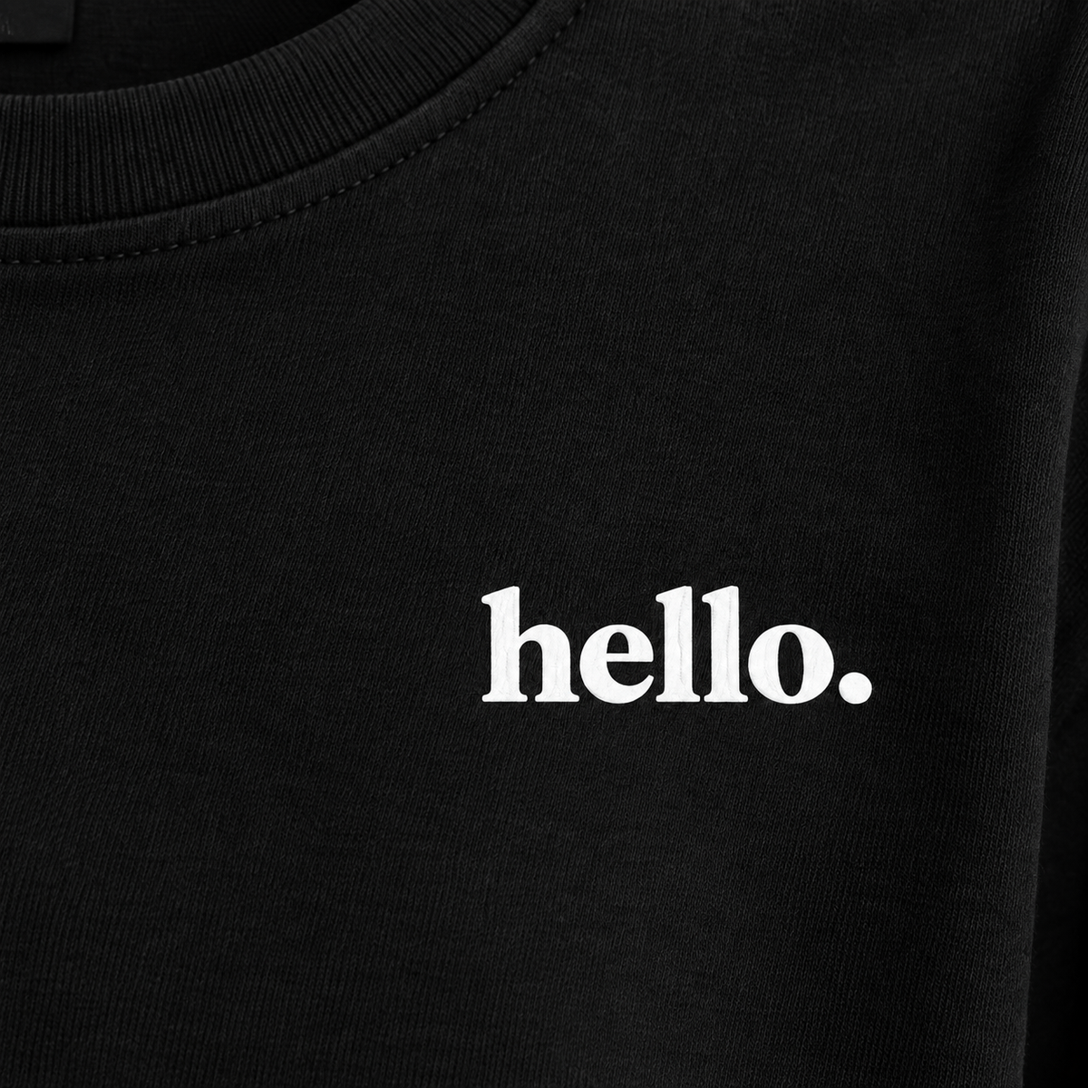 hello. tee: Black/ White