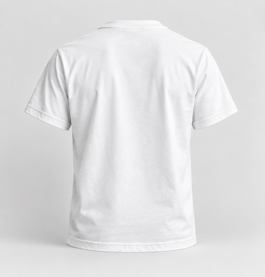 hello. tee: White/ Black